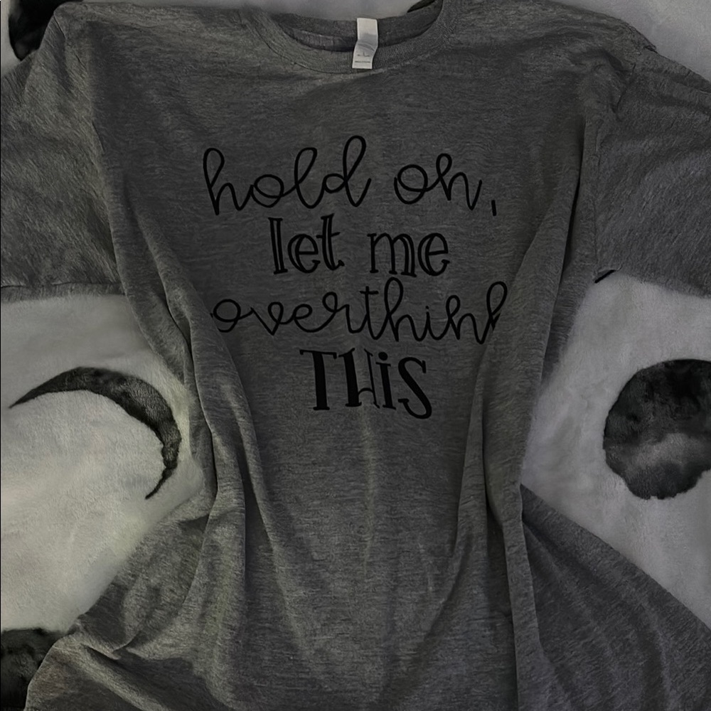 Gray Graphic Tee with Black Text